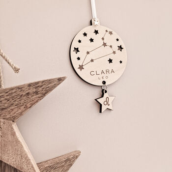 Personalised Zodiac Star Sign Ornament Christmas Tree, 4 of 8