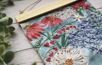 Summer Garden Embroidery Hanging Panel, 4 of 12
