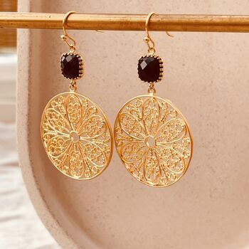 Gold Plated Mandala Earrings, 5 of 7
