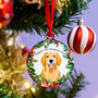 Personalised Holly Wreath Dog Christmas Decoration Bauble, thumbnail 11 of 12