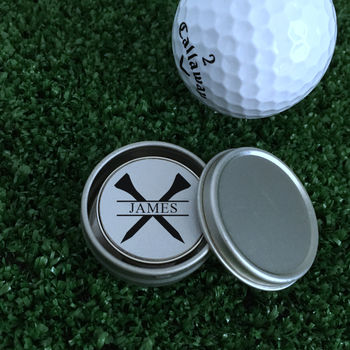 Personalised Name And Golf Tees Ball Marker, 2 of 3