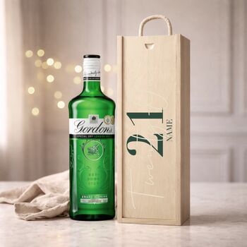 Personalised 21st Birthday Gin Gift Set With Custom Lid, 2 of 11