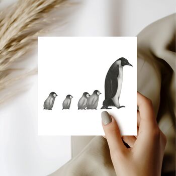 Penguin Walk Hand Drawn Greeting Card, 2 of 6