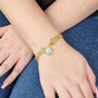 18ct Gold Plated Aquamarine Bezel Pendant Bracelet, thumbnail 2 of 3