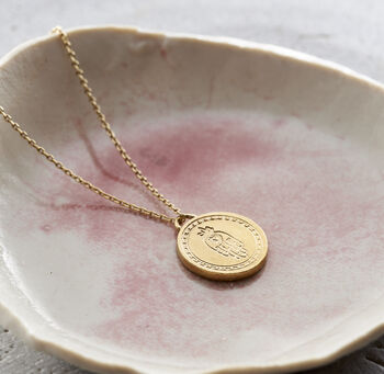 Hamsa Hand Talisman Coin Necklace, 2 of 6
