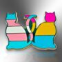 Trans Pansexual Pride Cats Lgbtqia+ Hard Enamel Lapel Pin Badge, Transgender Brooch, Lgbtqia+ Jewellery Gifts, thumbnail 3 of 8