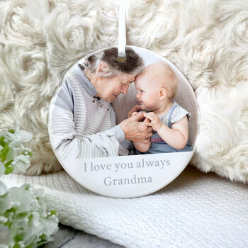 Any Message And Photo Ceramic Disc Hanging Decoration Bauble + Gift Box, 3 of 6