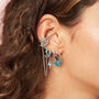 Mimi Turquoise Silver Original Huggie Earrings, thumbnail 2 of 2
