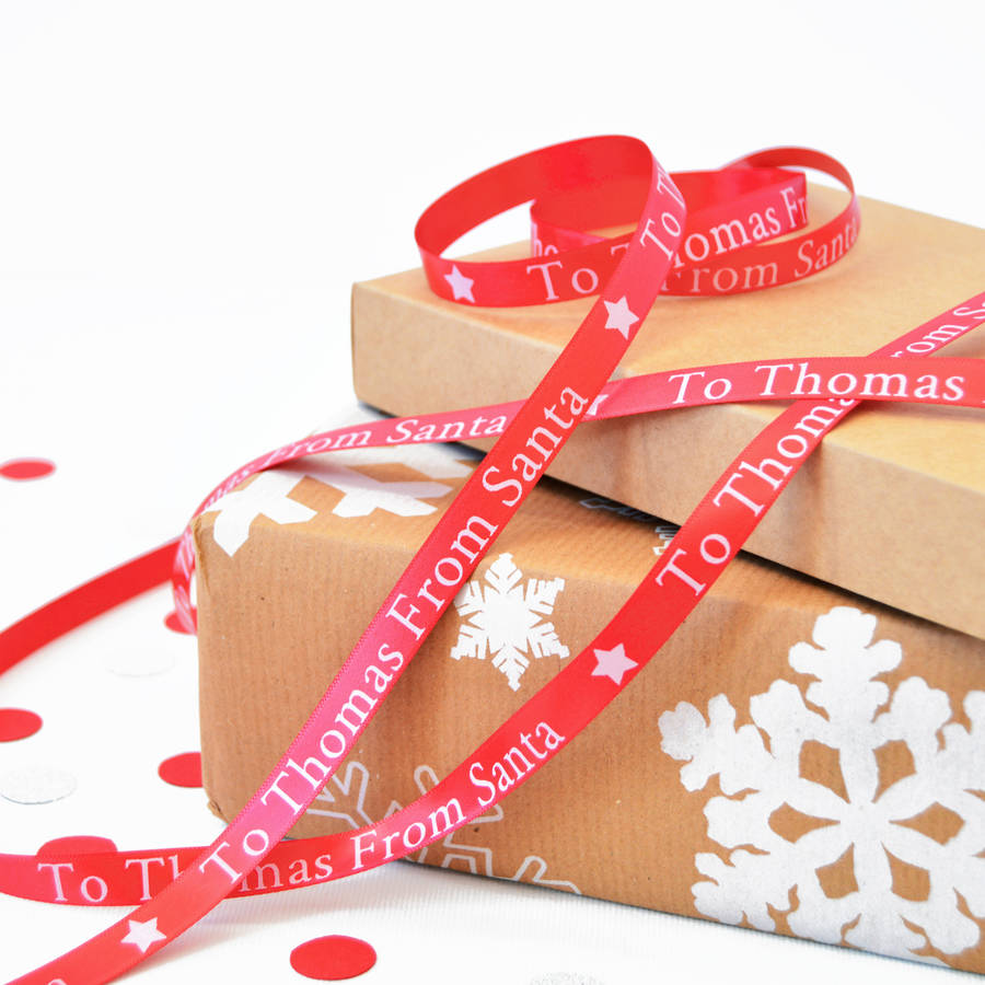 gift wrap 10mm DESIGN YOUR OWN PERSONALISED/PRINTED CHRISTMAS SATIN RIBBON 