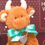 Christmas Highland Mini Brown Cow Soft Toy, Gift Boxed, thumbnail 2 of 9