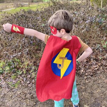 Felt Superhero Cape, Personalised With Letter, For Kids, 7 of 10