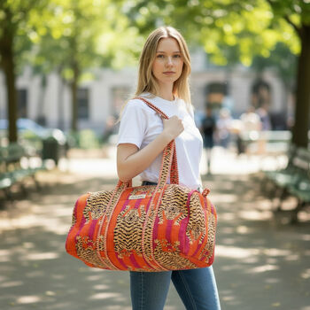 Pink Tiger Print Weekend Duffle Bag, 2 of 4