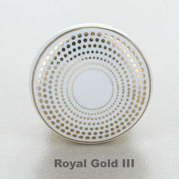 Royal Gold Ceramic Door Knobs Cupboard Door Handles, 5 of 10