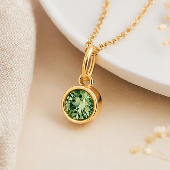 Personalised Gold Plated Sterling Silver August Birthstone Peridot Pendant Necklace, 4 of 9
