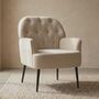 Beige Linen Tufted Armchair Living Room Comfortable, thumbnail 1 of 5