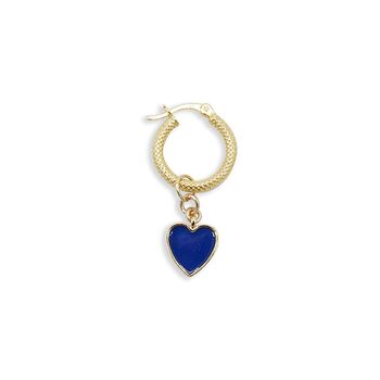Colourful Heart Gold Plated Silver Hoop Earring Or Pair, 5 of 7