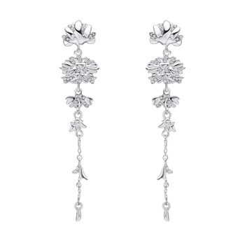 Silver Plated Wild Meadow Crystal Drop Earrings, 3 of 3