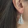 Silver Tinsel Party Earrings, thumbnail 1 of 4