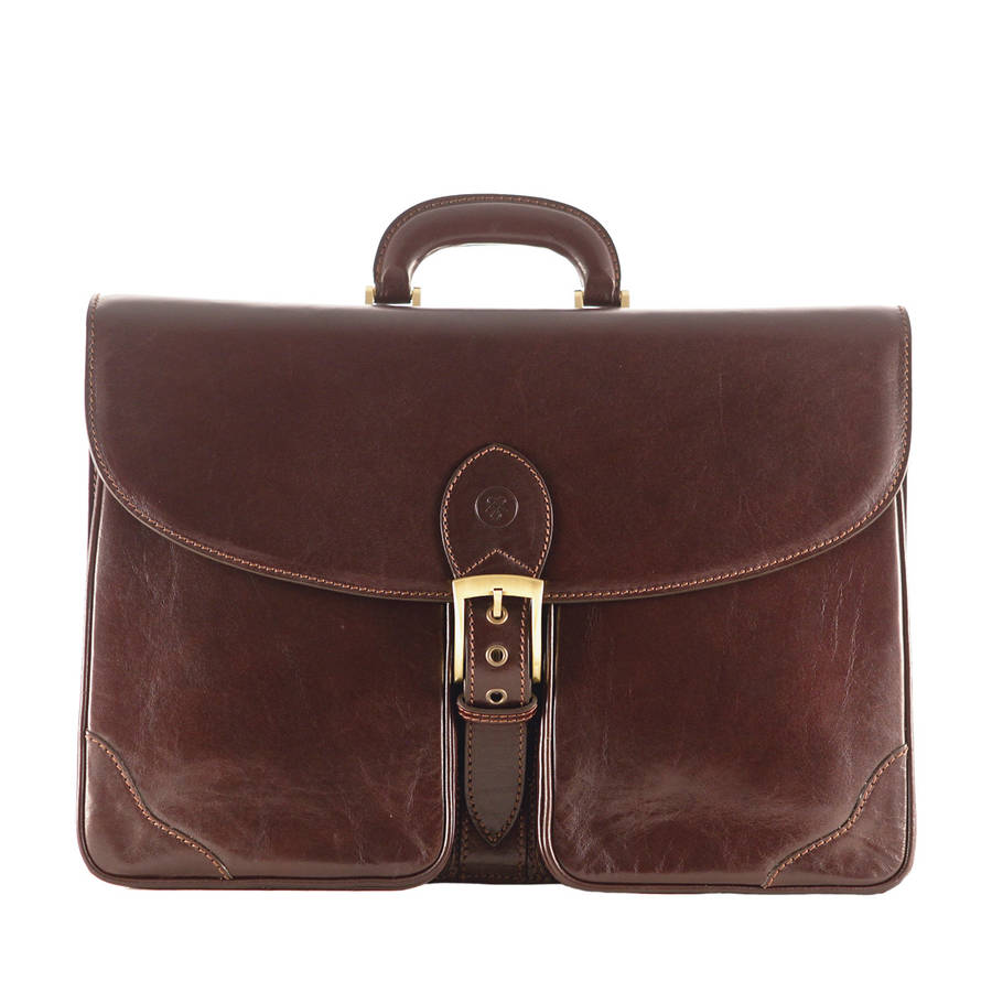 Mens Luxury Large Leather Briefcase.'The Tomacelli' By Maxwell Scott ...