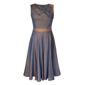 Lydia 50s Style Dress Blue Bronze, 5 of 8