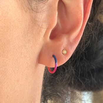 Rainbow Simple Hoop Earrings, 2 of 3