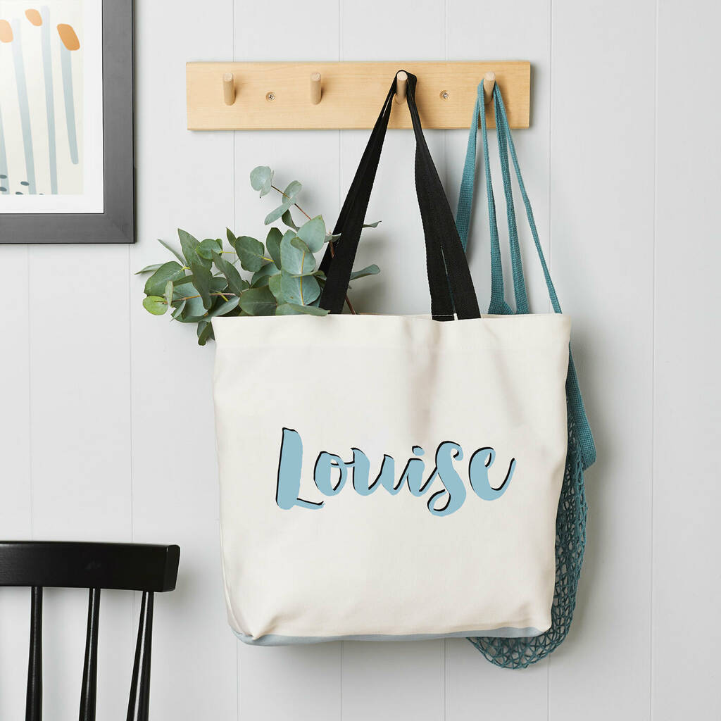 Personalised Name Shopping Bag Tote Beach Bag By Tillie Mint Loves ...