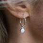 Sterling Silver And Gemstone Hoop Earrings, thumbnail 1 of 7