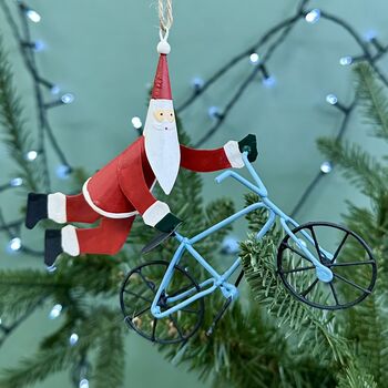 Personalised Santa On Bmw Bike Bauble, 2 of 3