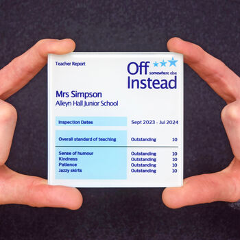 Personalised Report Style Coaster For Teacher, 4 of 4
