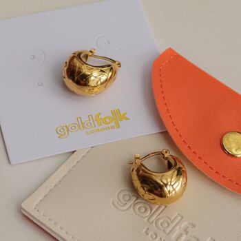 Filigree Gold Hoop Earrings, 5 of 6