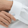 Woven Fabric Faced Cufflinks Light Blue, thumbnail 2 of 4