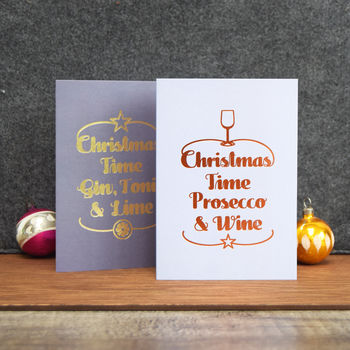 Luxury Foiled Gin Christmas Card, 4 of 5