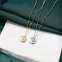 Sterling Silver Blue Opal Moon And Star Pendant Necklace, thumbnail 3 of 10