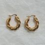 18 K Gold Plated Mia Twisted Gold Hoop Earrings, thumbnail 4 of 7