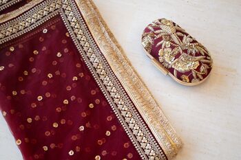 Aarshi Maroon Bridal Net Dupatta, 9 of 11