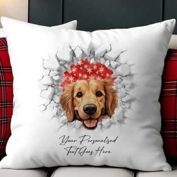 Personalised Christmas Golden Retriever Break Through, 5 of 10