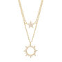 Everly Sun And Star Double Layer Necklace, thumbnail 2 of 7