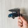 Vw Blue Beatle With Christmas Tree, thumbnail 2 of 2