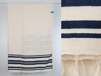 Handwoven Natural Cotton Beach Towel And Shawl, 4 of 8