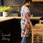 Blue Check Canvas Pinafore Apron For Artist, thumbnail 7 of 12