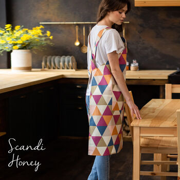 Blue Check Canvas Pinafore Apron For Artist, 7 of 12