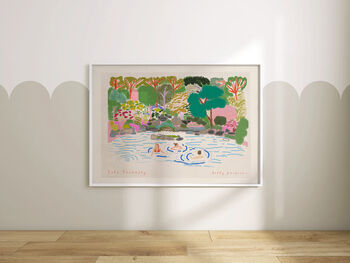 Wild Swimming Art Print Open Water Swimming Scene Poster, 4 of 9