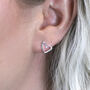 Sterling Silver Cut Out Heart Stud Earrings, thumbnail 2 of 4