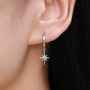 Sterling Silver Opal Starburst Huggie Hoop Earrings, thumbnail 1 of 10