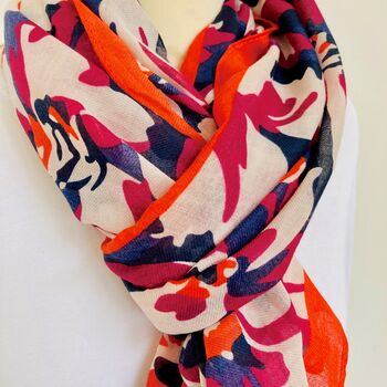 Recycled Autumnal Purple Mix Floral Scarf, 3 of 6