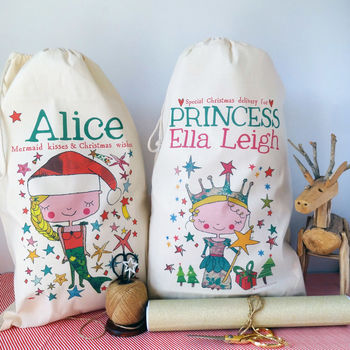 Personalised Princess Christmas Sack, 4 of 6