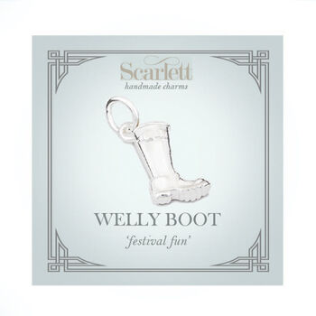 Welly Boot Personalised Silver Charm, 6 of 9