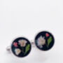 Cufflinks With Baby's Breath And Red Flowers, thumbnail 10 of 12