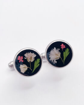 Cufflinks With Baby's Breath And Red Flowers, 10 of 12