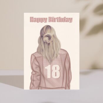 Milestone Birthday Card Pink Jacket, 2 of 4